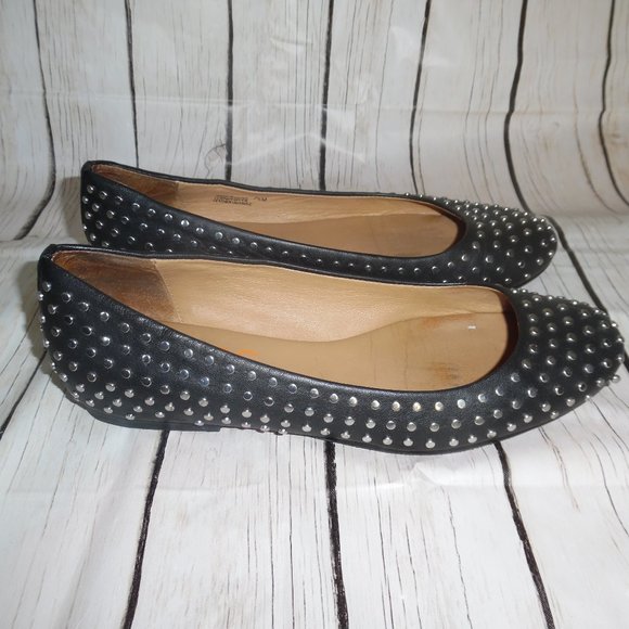 Michael Kors RARE Studded Black Leather Flats Shoe - Picture 3 of 11